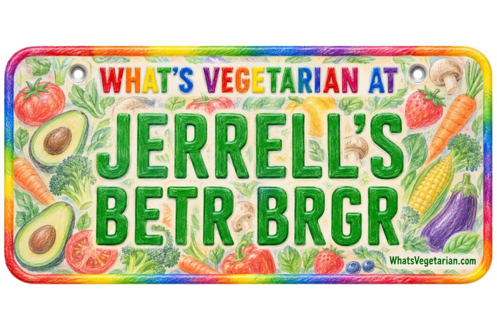 What's Vegetarian at Jerrell's BETR BRGR? license plate featured image