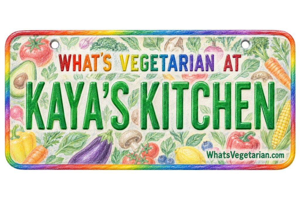 What's Vegetarian at Kaya\u2019s Kitchen? license plate featured image