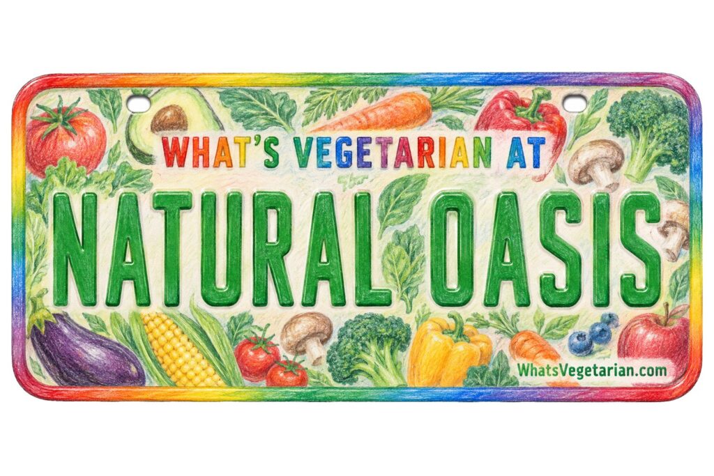What's Vegetarian at Natural Oasis? license plate featured image