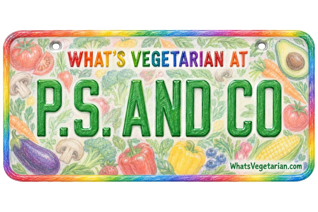 What's Vegetarian at P.S. and Co? license plate featured image