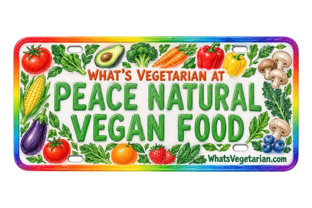 What's Vegetarian at Peace Natural Vegan Food? license plate featured image