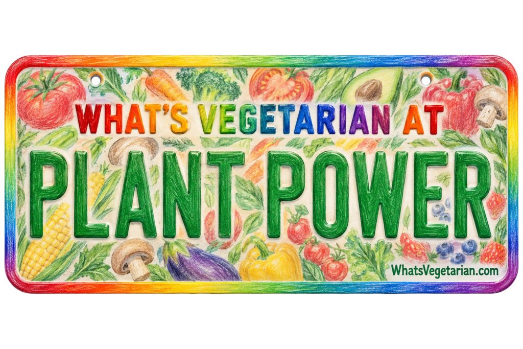 What's Vegetarian at Plant Power? license plate featured image