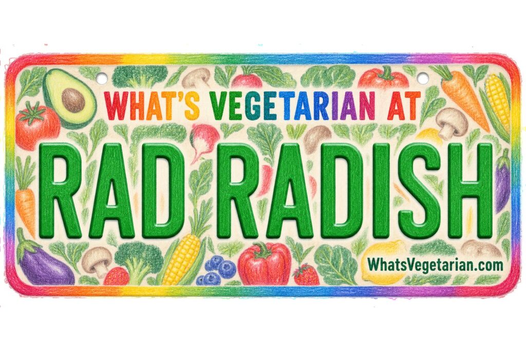 What's Vegetarian at Rad Radish? license plate featured image