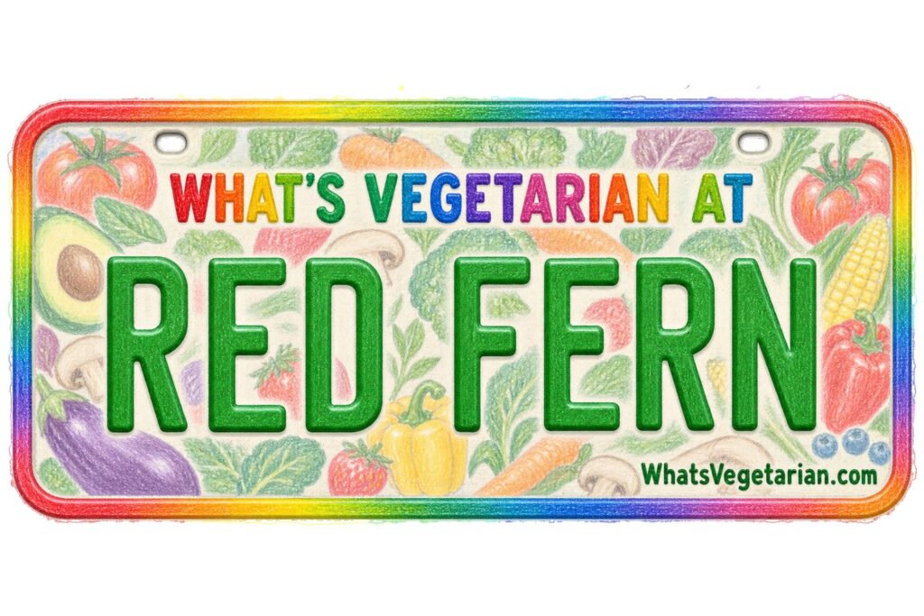 What's Vegetarian at Red Fern? license plate featured image