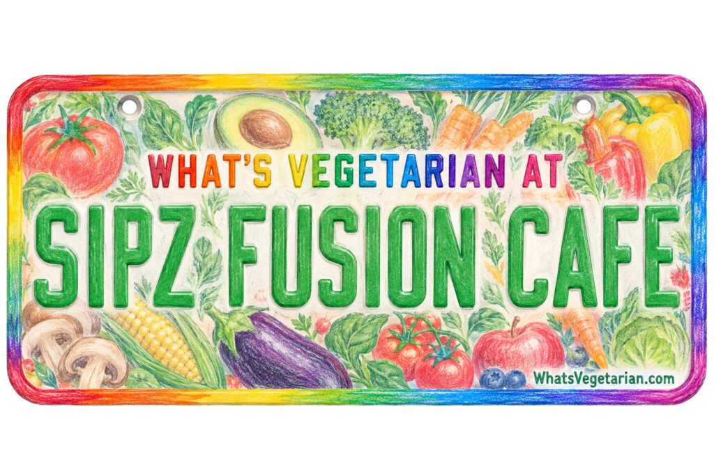 What's Vegetarian at Sipz Fusion Cafe? license plate featured image