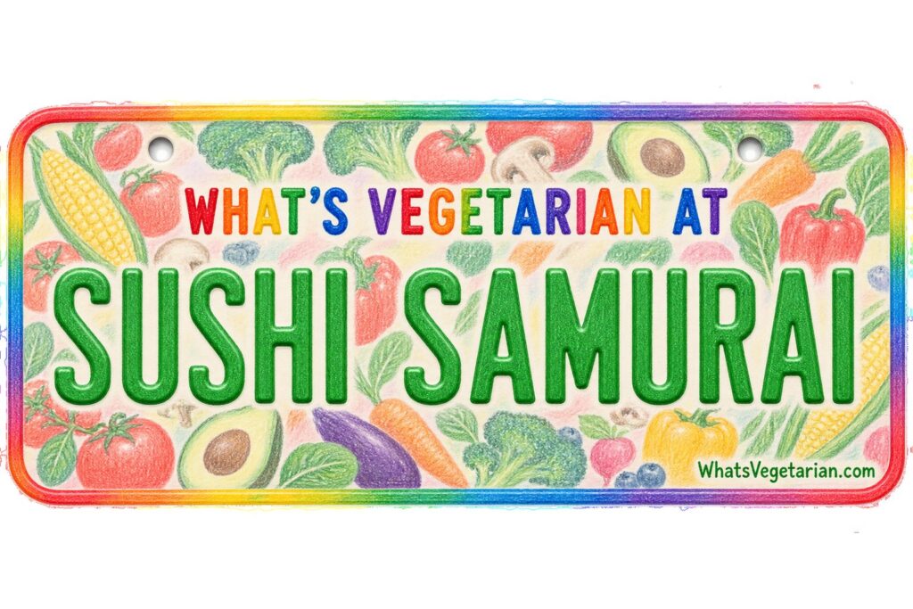 What's Vegetarian at Sushi Samurai? license plate featured image