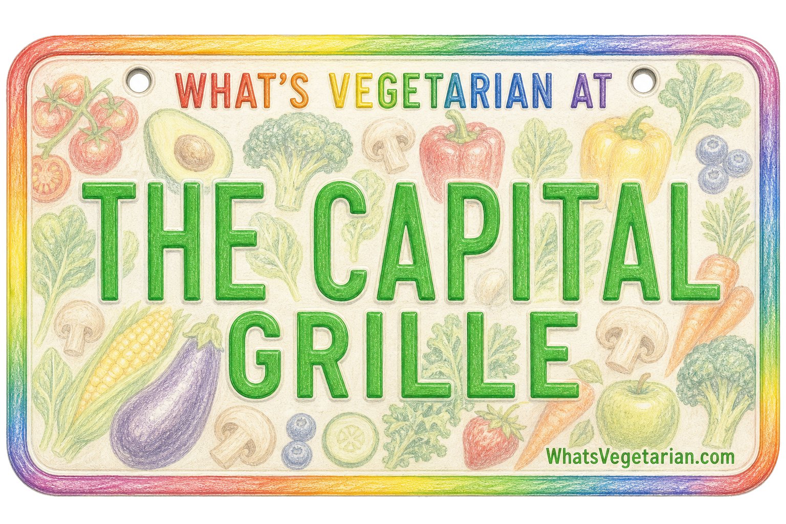What's Vegetarian at The Capital Grille? license plate graphic
