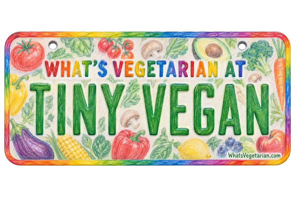What's Vegetarian at Tiny Vegan? license plate featured image