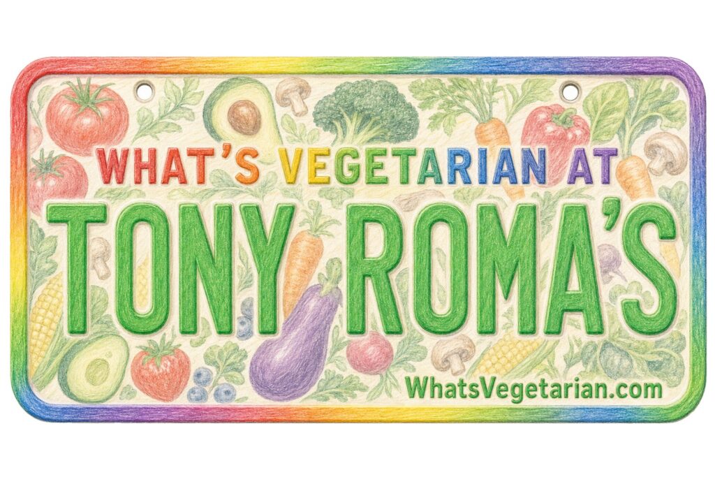 What's Vegetarian at Tony Roma's? license plate featured image
