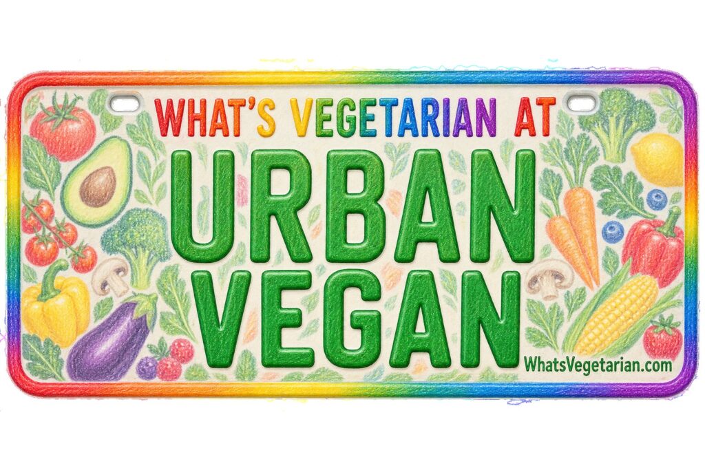 What's Vegetarian at Urban Vegan? license plate featured image