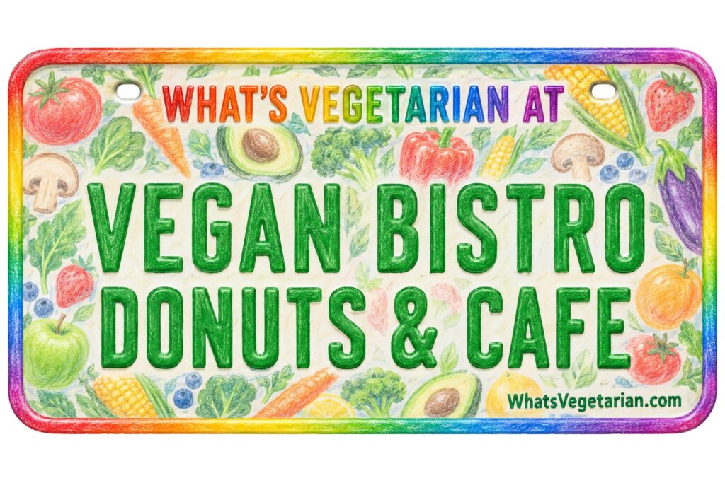 What's Vegetarian at Vegan Bistro Donuts & Cafe? license plate featured image
