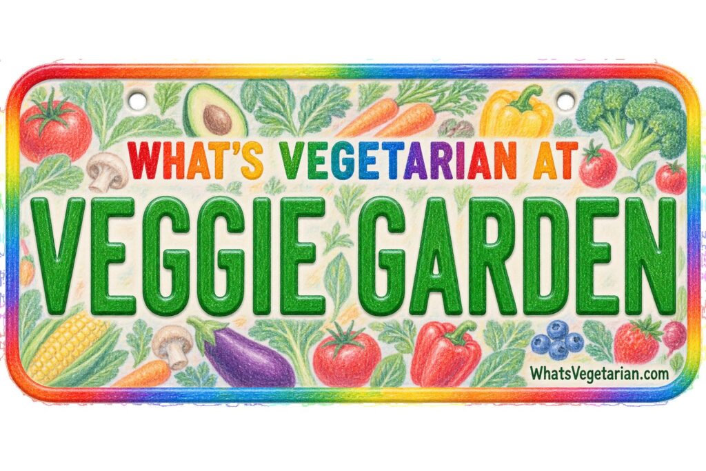 What's Vegetarian at Veggie Garden? license plate featured image