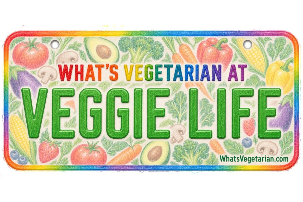What's Vegetarian at Veggie Life? license plate featured image
