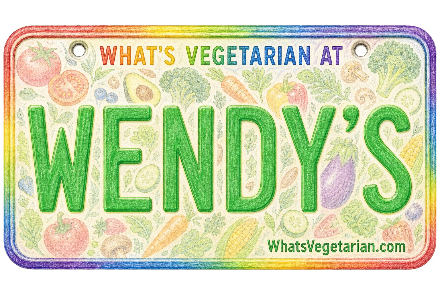 What's Vegetarian at Wendy's - What's Vegetarian? What's Vegetarian at Wendys license plate