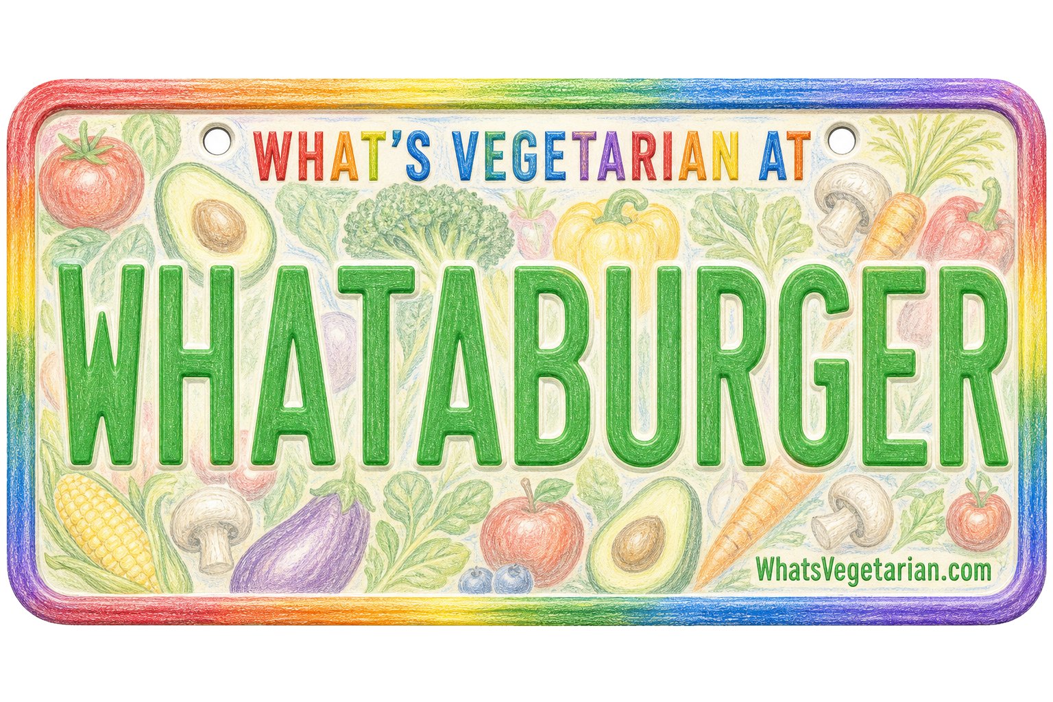 What's Vegetarian at Whataburger license plate