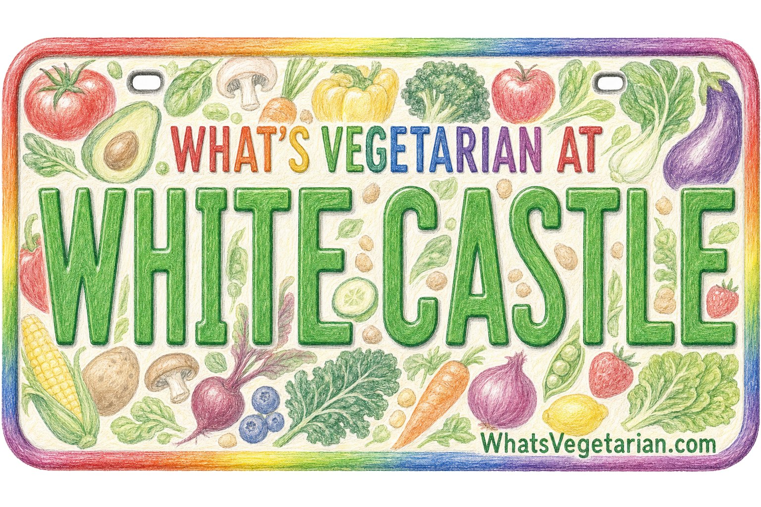 What's Vegetarian at White Castle license plate