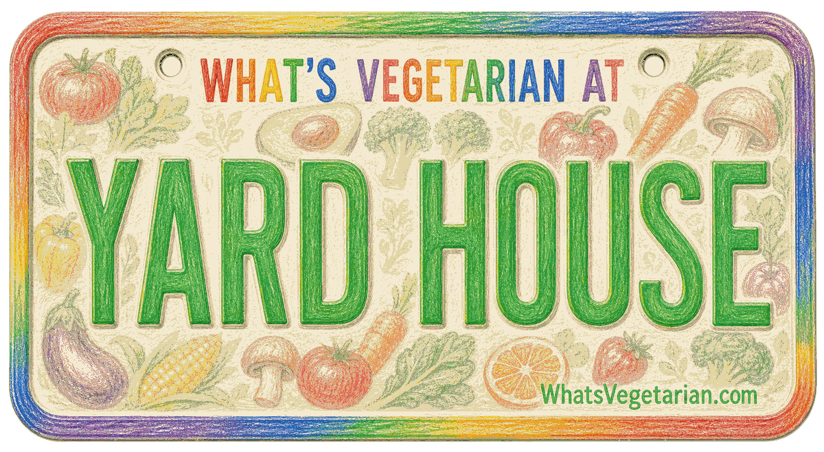 Yard House vegetarian options guide license plate