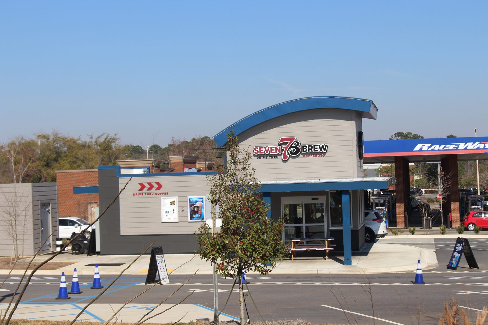 7 Brew drive-thru coffee stand, a good stop for 7 brew vegetarian options