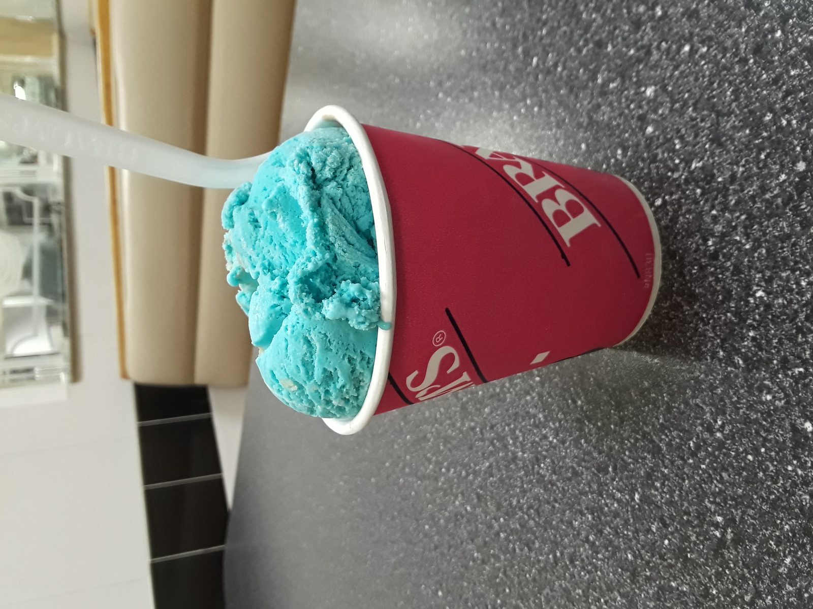A scoop of hand-dipped ice cream, one of the best Braum's vegetarian options