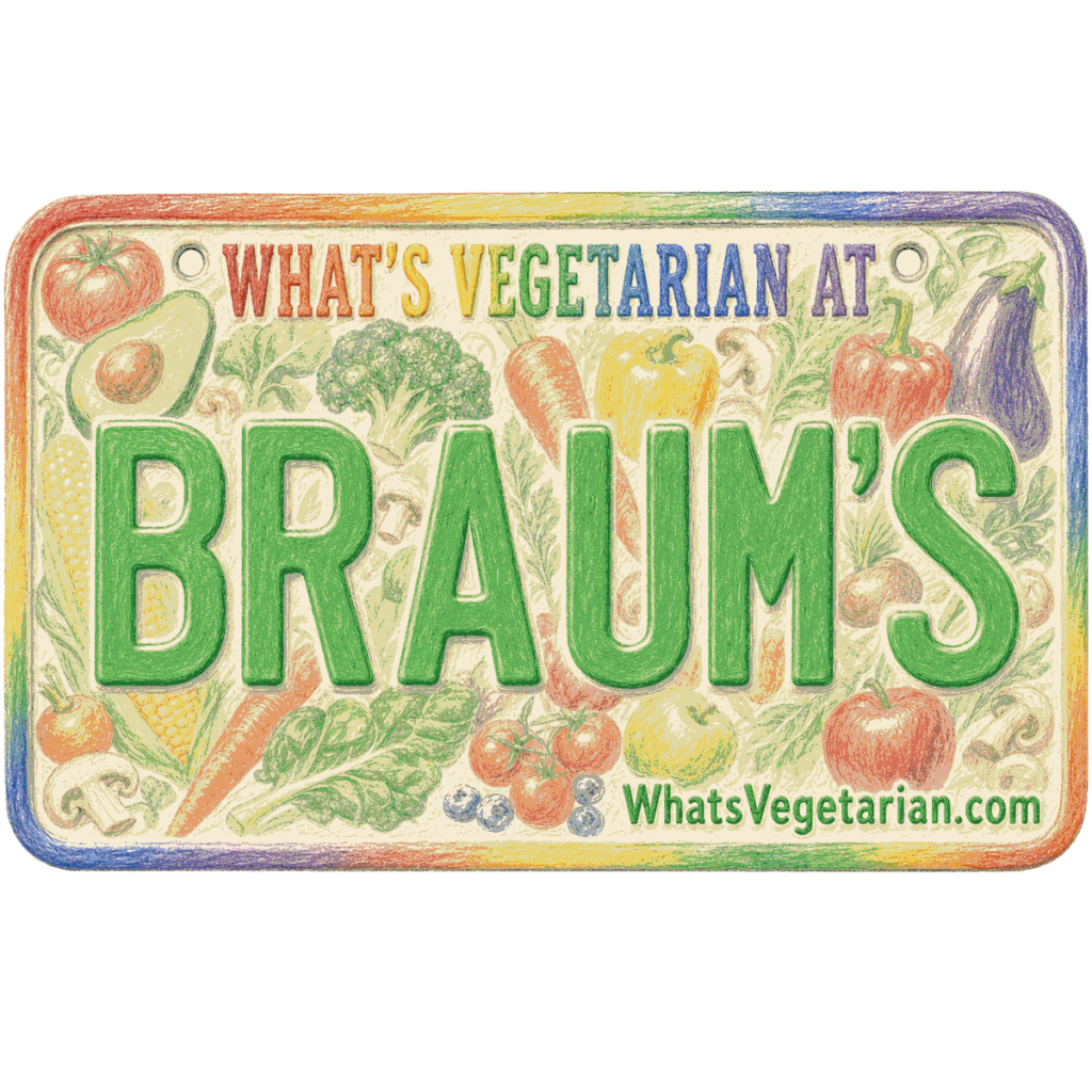 Braum's vegetarian options license plate graphic for WhatsVegetarian.com
