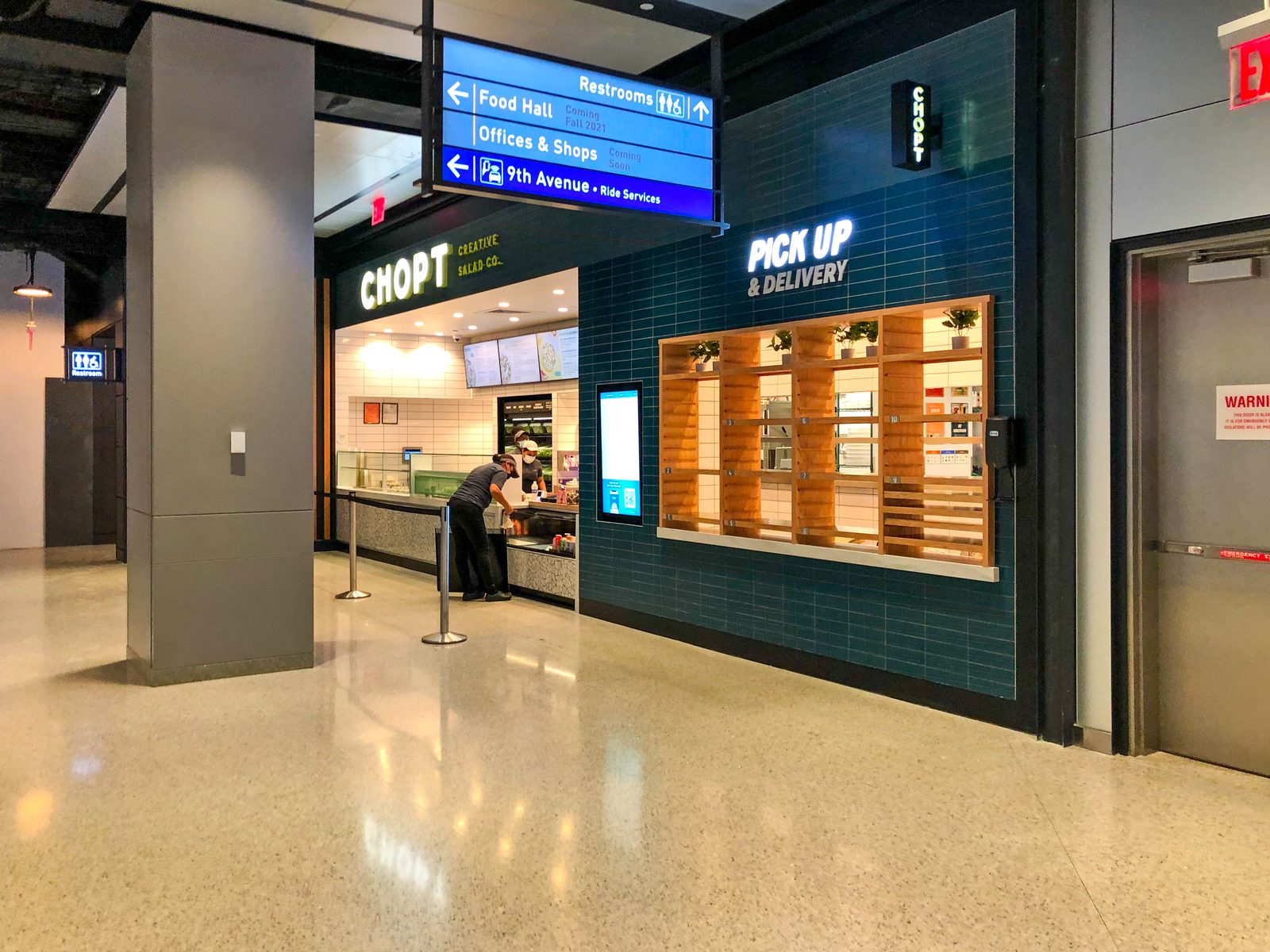 Chopt Creative Salad Co storefront in Moynihan Train Hall, New York City