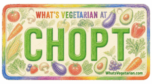 Chopt vegetarian options license plate graphic
