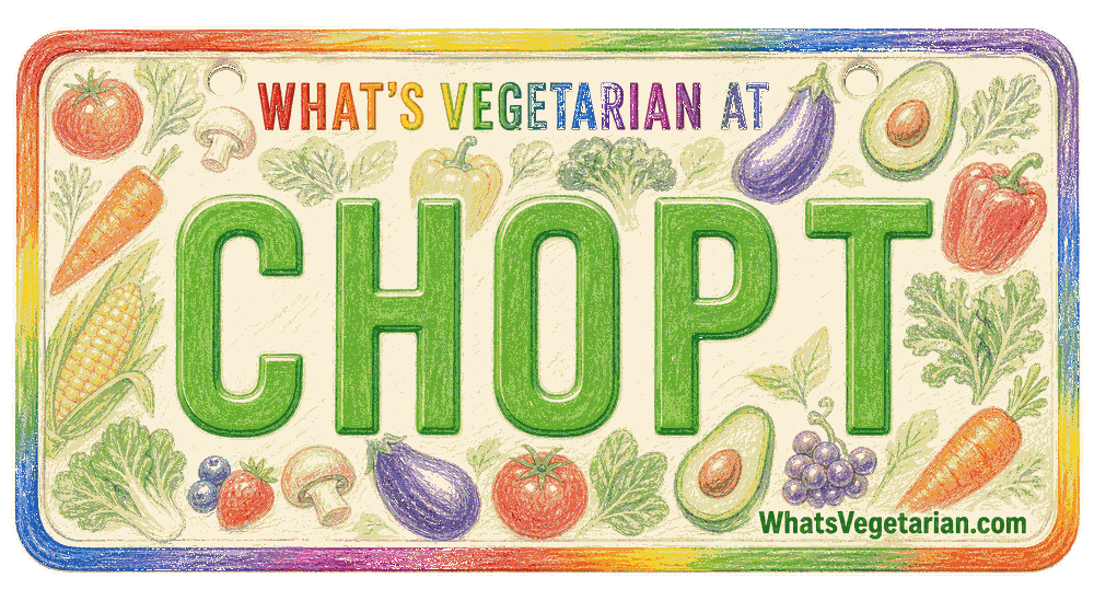 Chopt vegetarian options license plate graphic