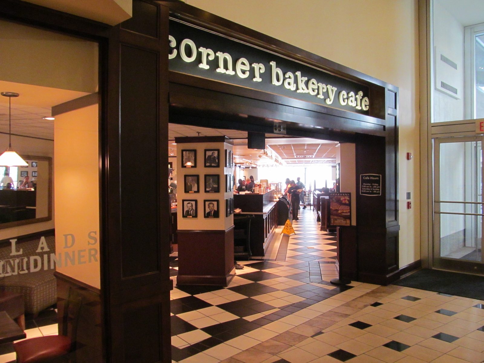 Corner Bakery Cafe counter and interior, a good spot to ask about corner bakery vegetarian options before ordering