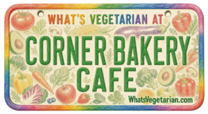 What's Vegetarian at Corner Bakery Cafe license plate graphic