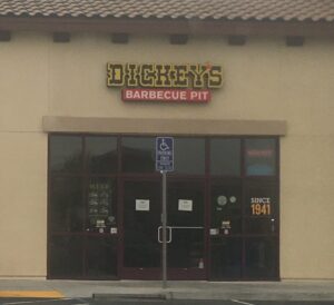 Dickey's Barbecue Pit storefront in Riverbank, California