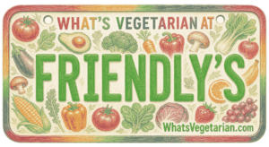Friendly's vegetarian options license plate graphic