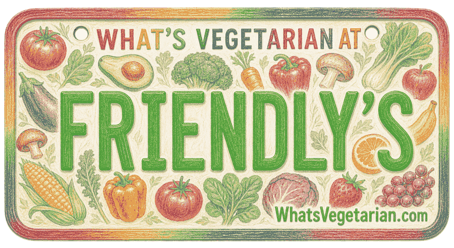 Friendly's vegetarian options license plate graphic