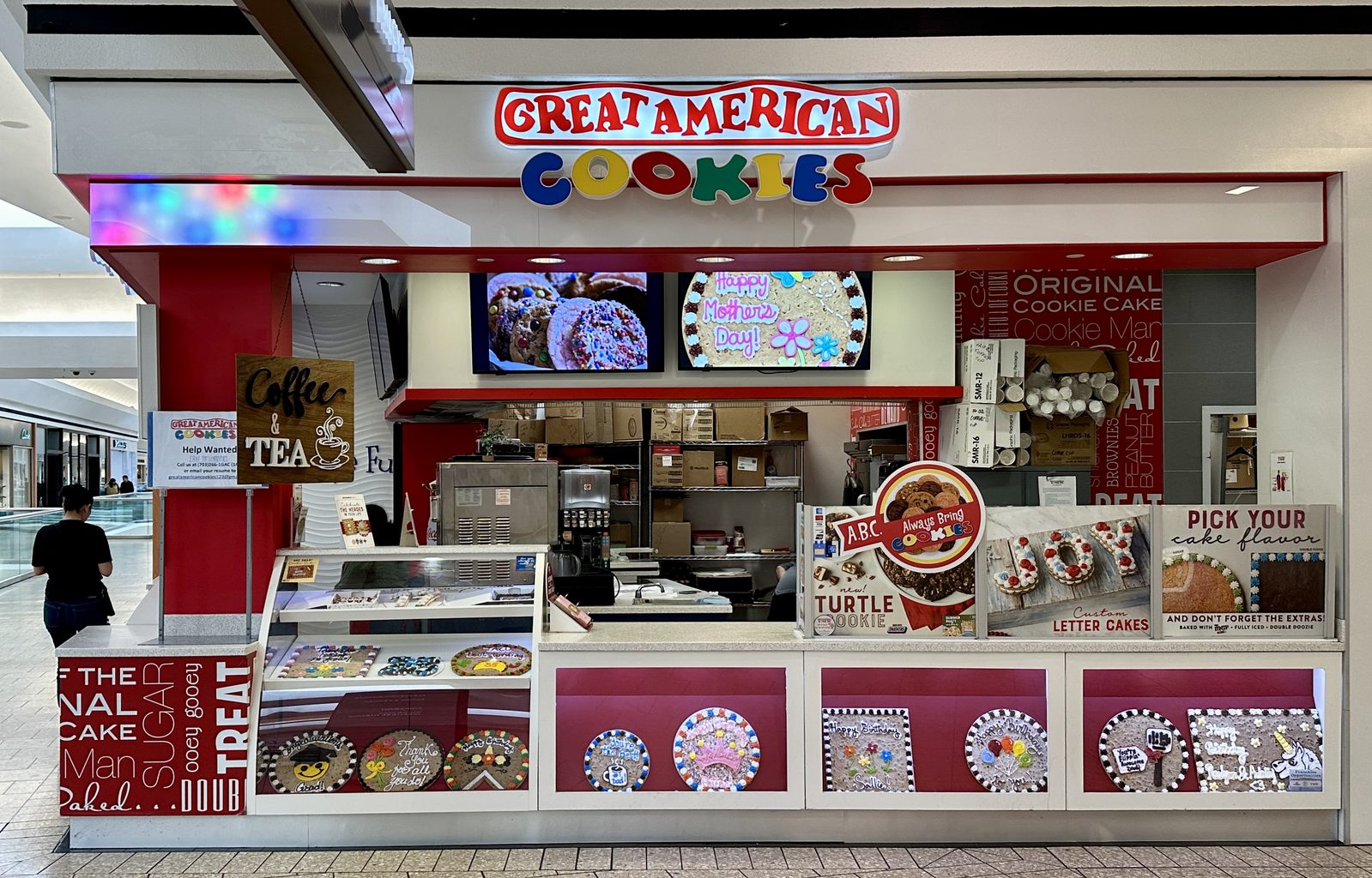 Great American Cookies storefront in a shopping mall