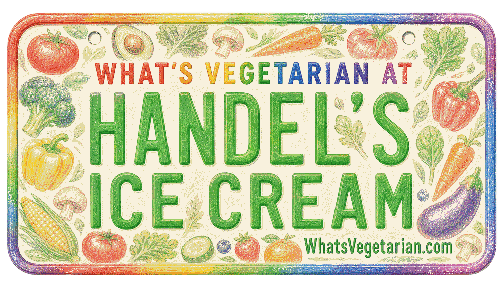Handel's ice cream vegetarian options license plate graphic