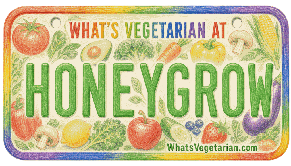 honeygrow vegetarian options license plate graphic