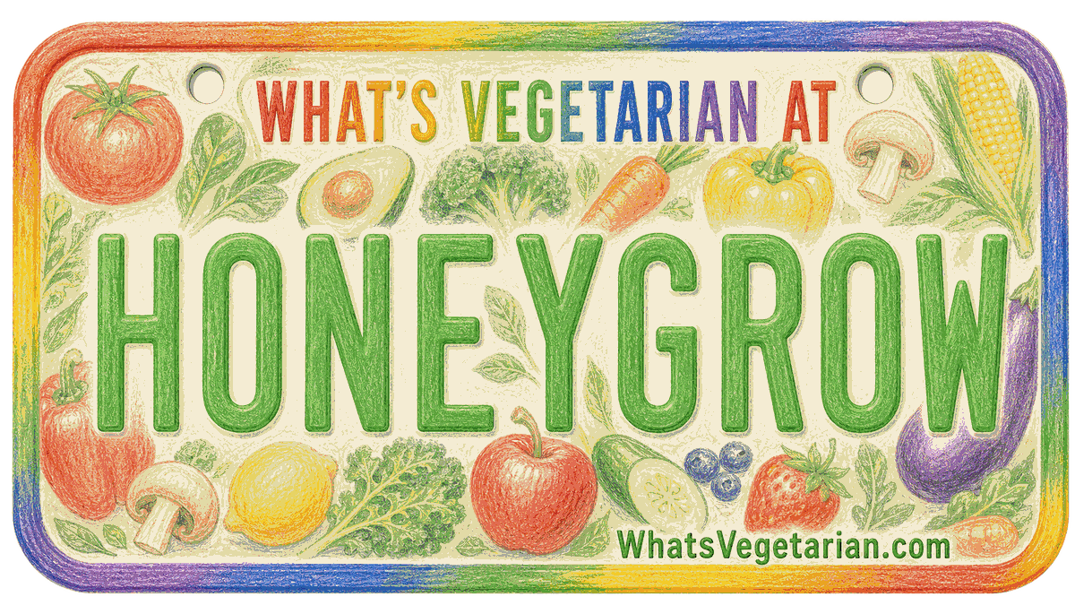 honeygrow vegetarian options license plate graphic