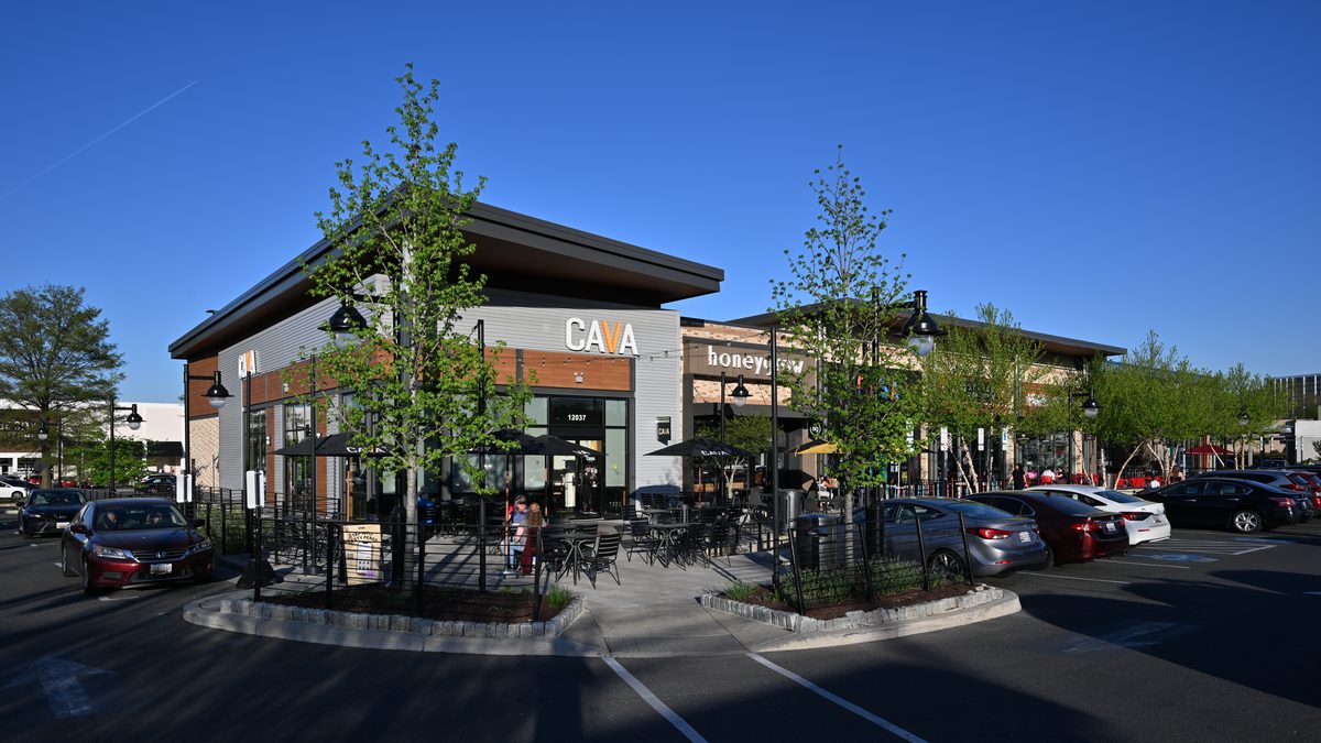honeygrow storefront sign, illustrating honeygrow vegetarian options at a Rockville, MD location