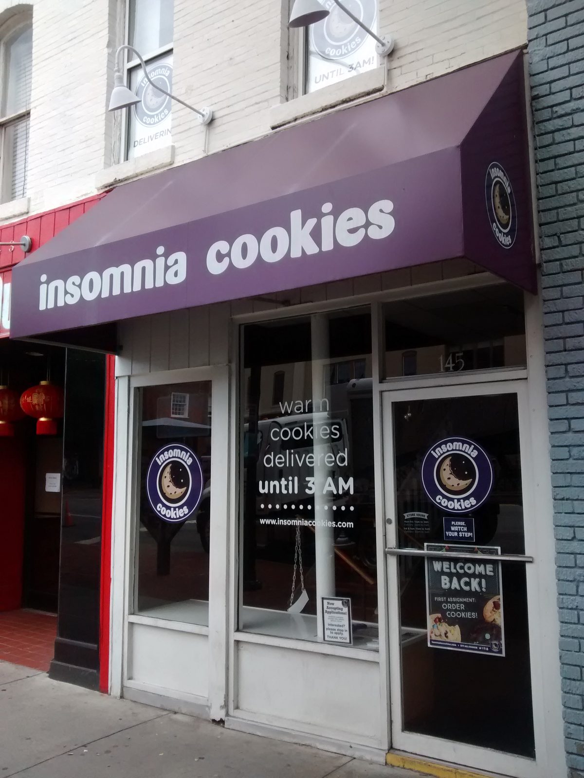 Insomnia Cookies storefront in Chapel Hill, North Carolina