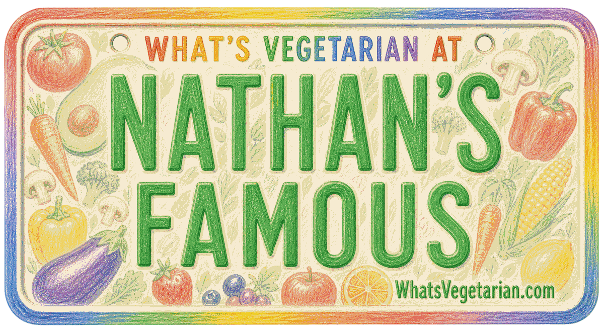 Nathan's Famous vegetarian options license plate graphic