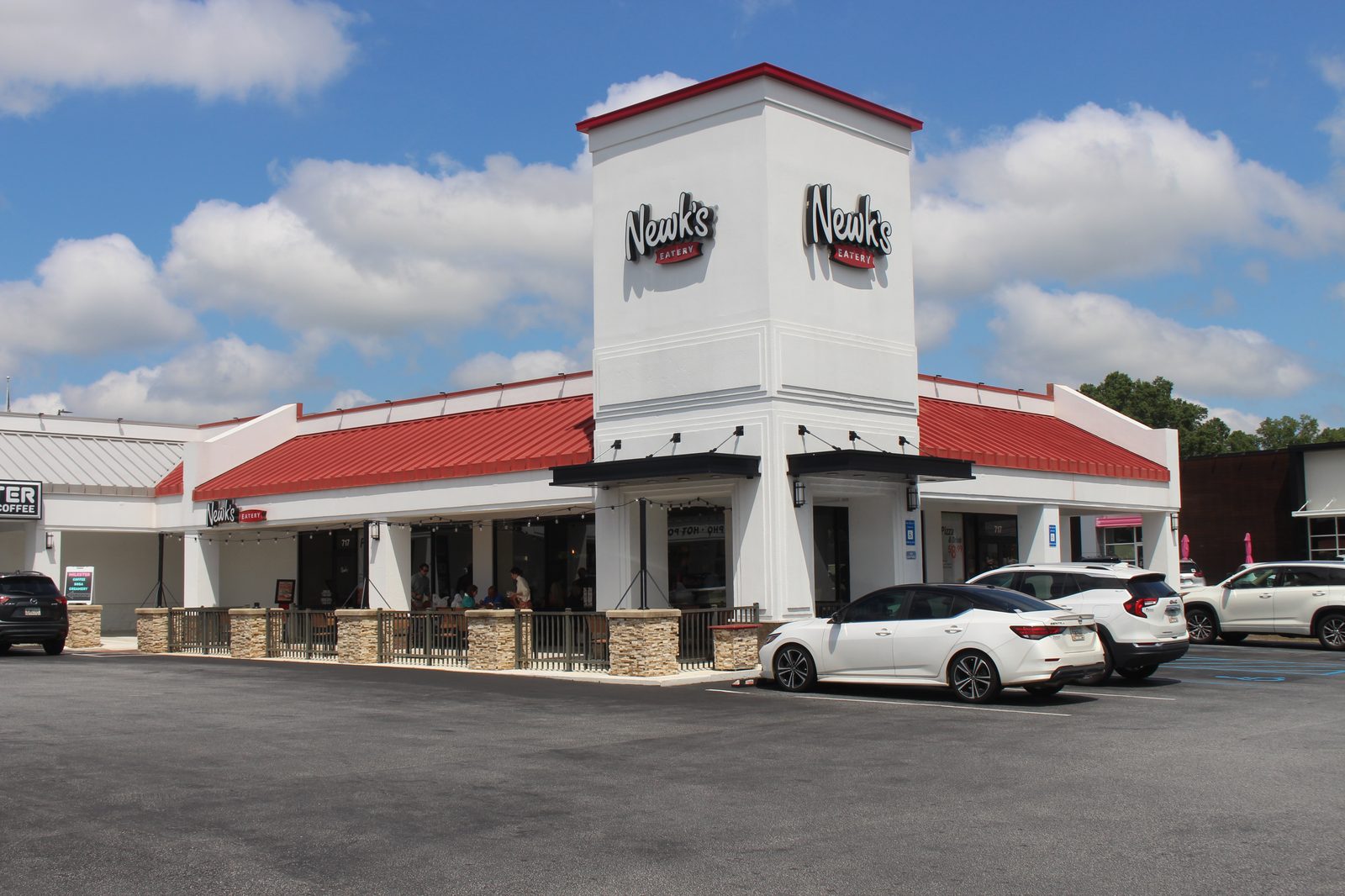 A Newks Eatery storefront in Albany, Georgia, a fast-casual chain known for scratch-made soups, salads, sandwiches and pizzas