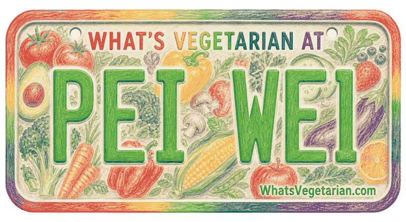Pei Wei vegetarian options license plate illustration