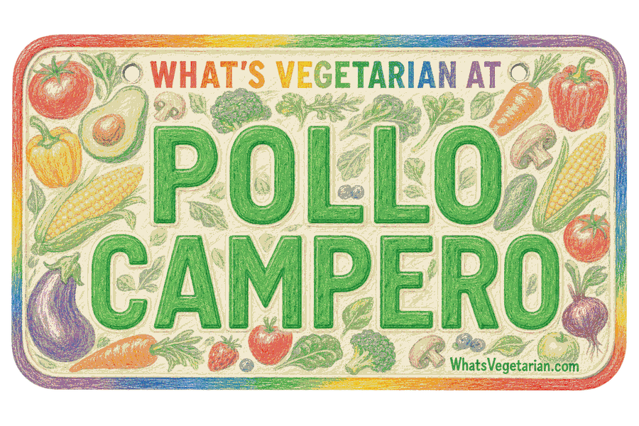 What's Vegetarian at Pollo Campero license plate graphic