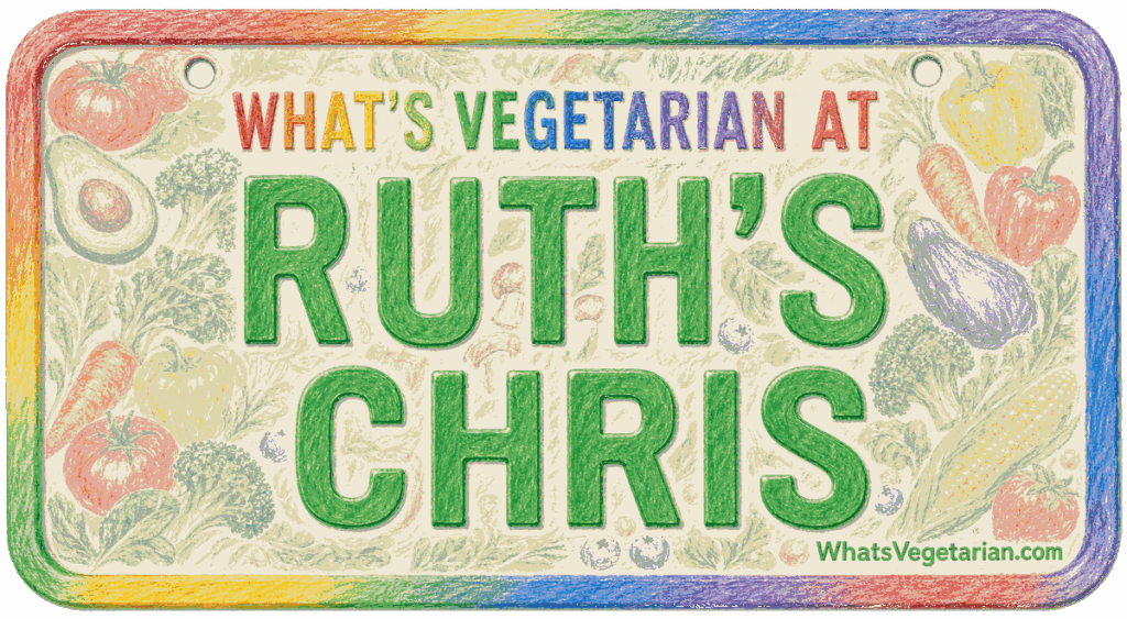 Ruth's Chris vegetarian options license plate graphic