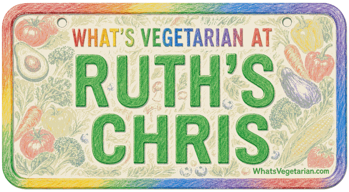 Ruth's Chris vegetarian options license plate graphic