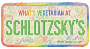 Schlotzsky's vegetarian options license plate graphic