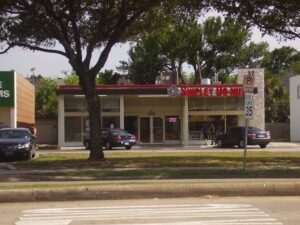 Shipley Do-Nuts storefront, a chain with real shipley donuts vegetarian options like the Egg and Cheese Kolache