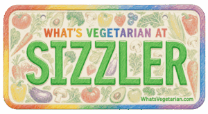 Sizzler vegetarian options license plate graphic for WhatsVegetarian.com