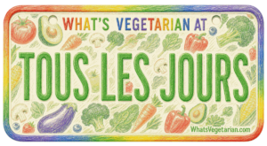 Tous Les Jours vegetarian options license plate graphic