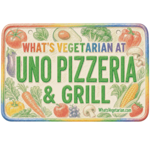 What's Vegetarian at Uno Pizzeria & Grill license plate graphic