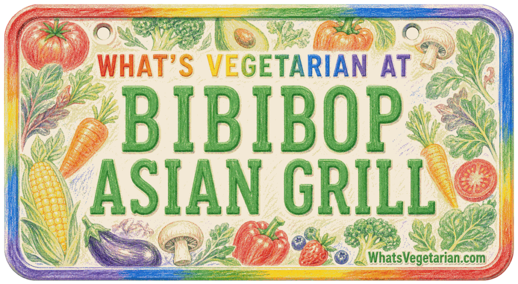 Bibibop vegetarian options license plate graphic for What's Vegetarian